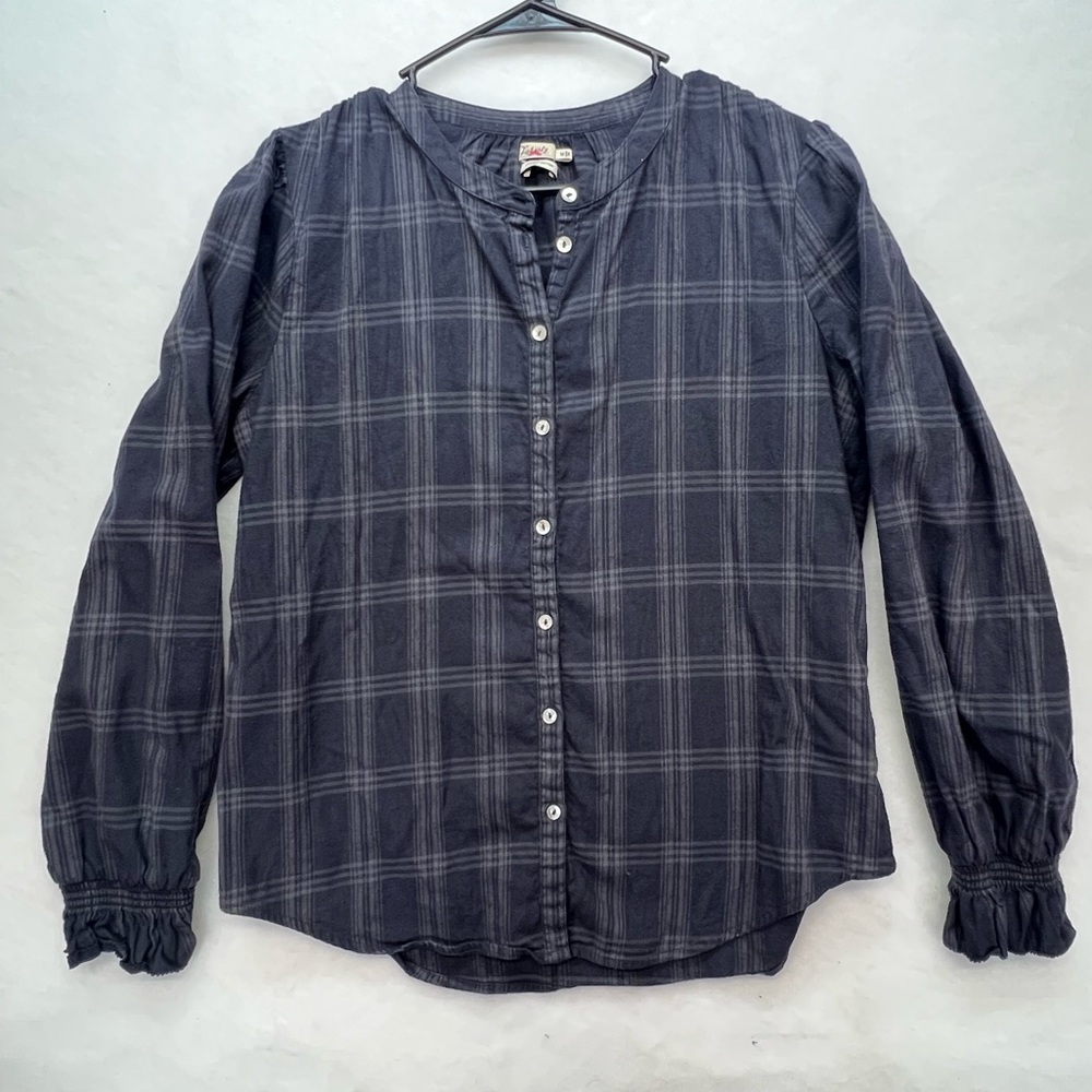 Faherty Harper Top in Aspen Black Plaid-Medium - Picture 4 of 12